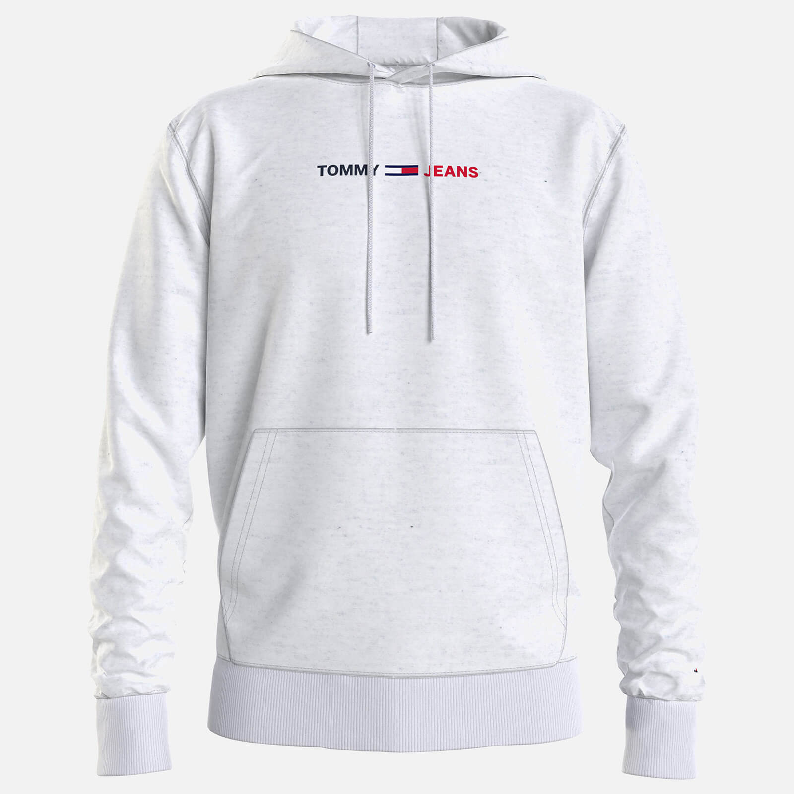 tommy jeans essential chest box logo hoodie in black