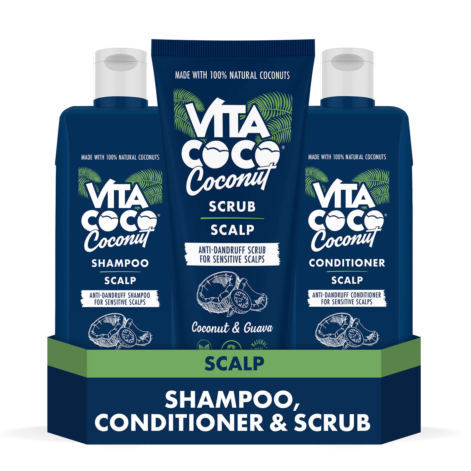 Scalp Coconut & Guava Shampoo, Conditioner & Hair Scrub