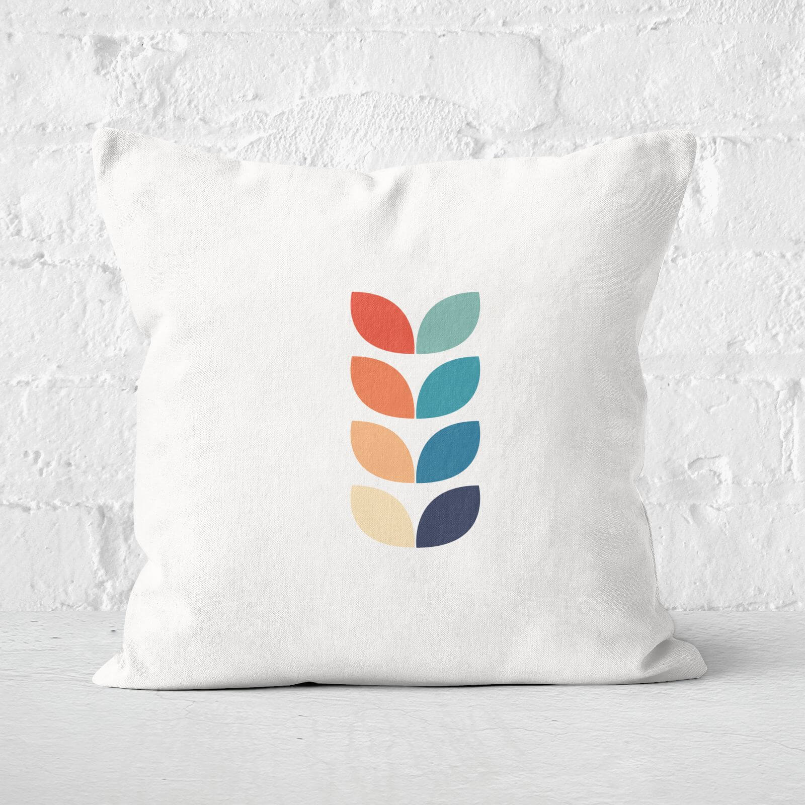 Flower Retro Motif Square Cushion - 60x60cm - Soft Touch