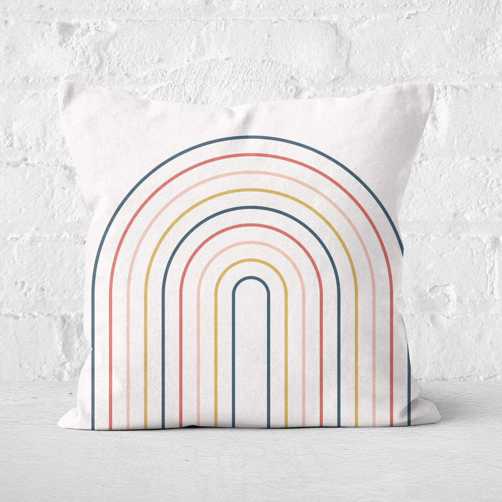 Striped Oval Retro Motif Square Cushion - 60x60cm - Soft Touch