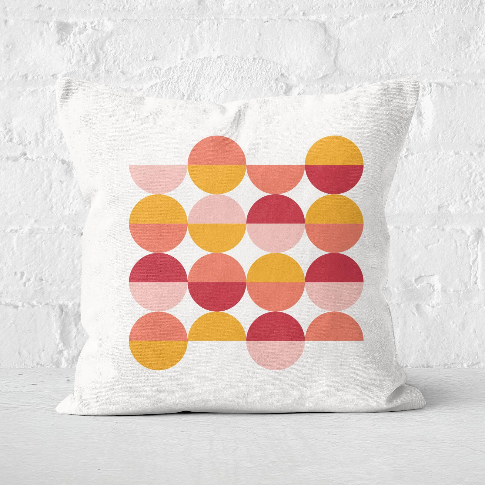 Circle Retro Motif Square Cushion - 60x60cm - Soft Touch