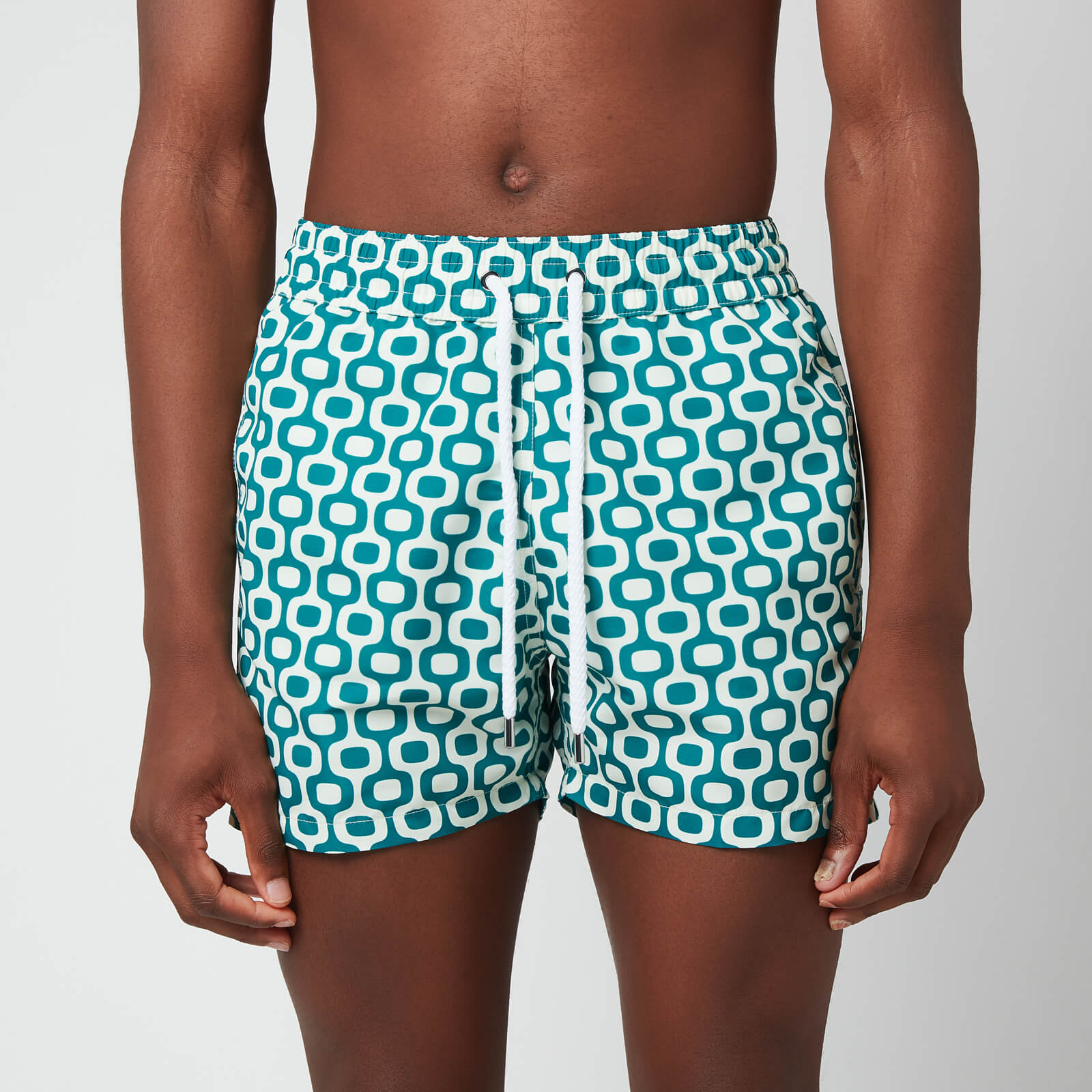 Frescobol Carioca Men's Ipanema Shorts - Green Lagoon/Off White - L
