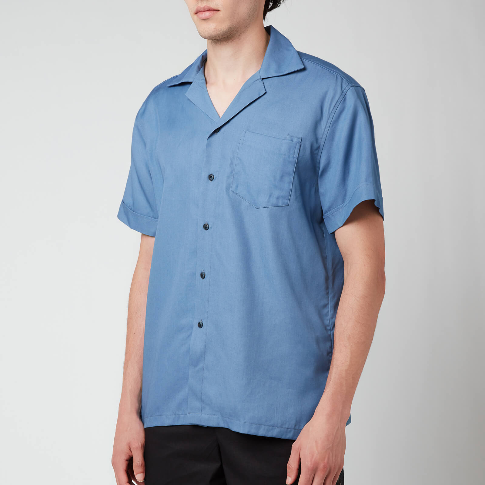 Frescobol Carioca Men's Thomas Tencel Short Sleeve Shirt - Slate Blue - XL