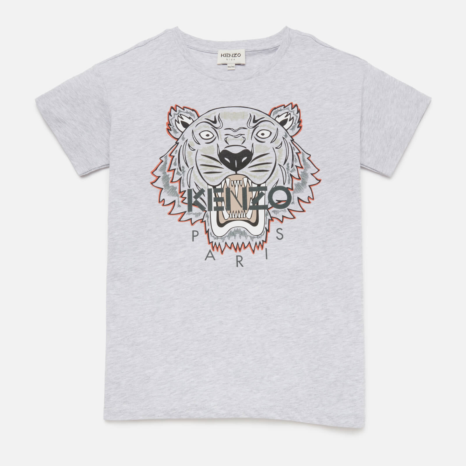 KENZO Boys' Tiger T-Shirt - Light Marl Grey - 10 Years