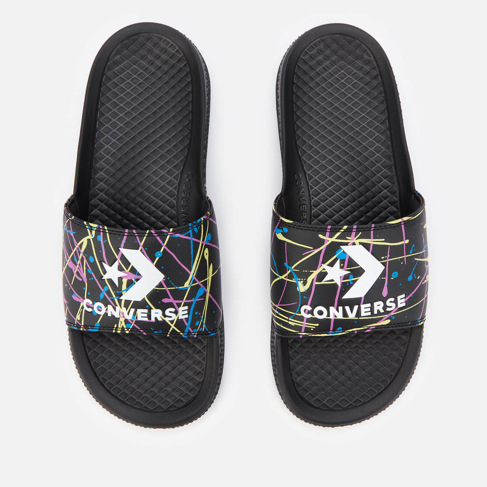 Converse Men's All Star Splatter Print Slide Sandals - Black - UK 7