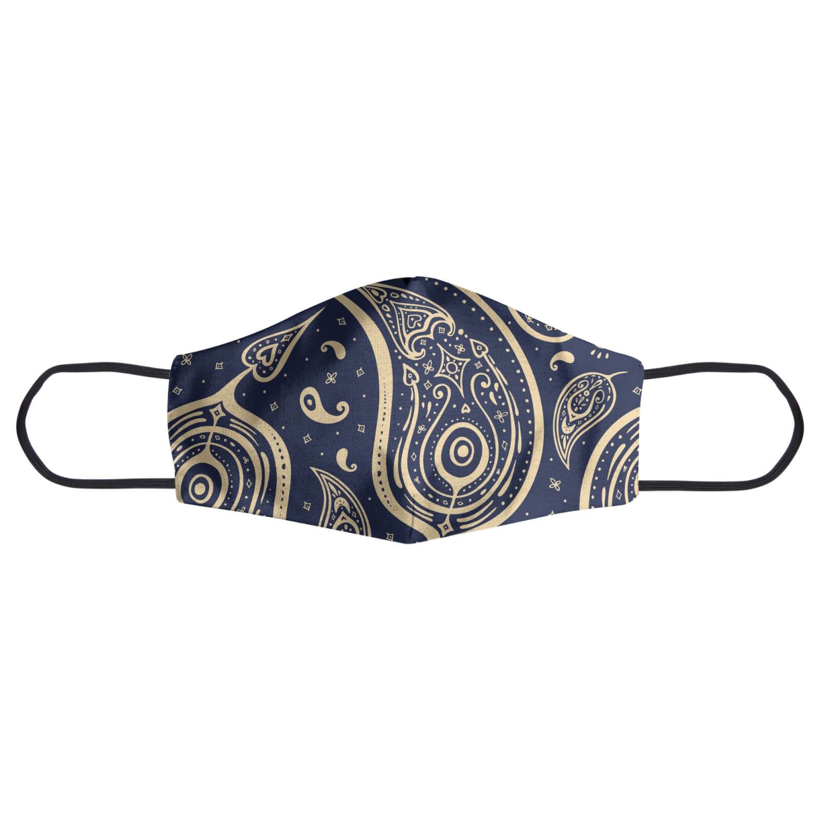 Paisley Blue & Gold Face Mask - S