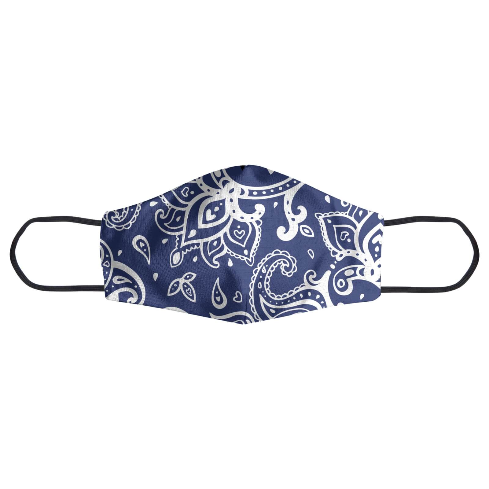 Navy Paisley Face Mask - S