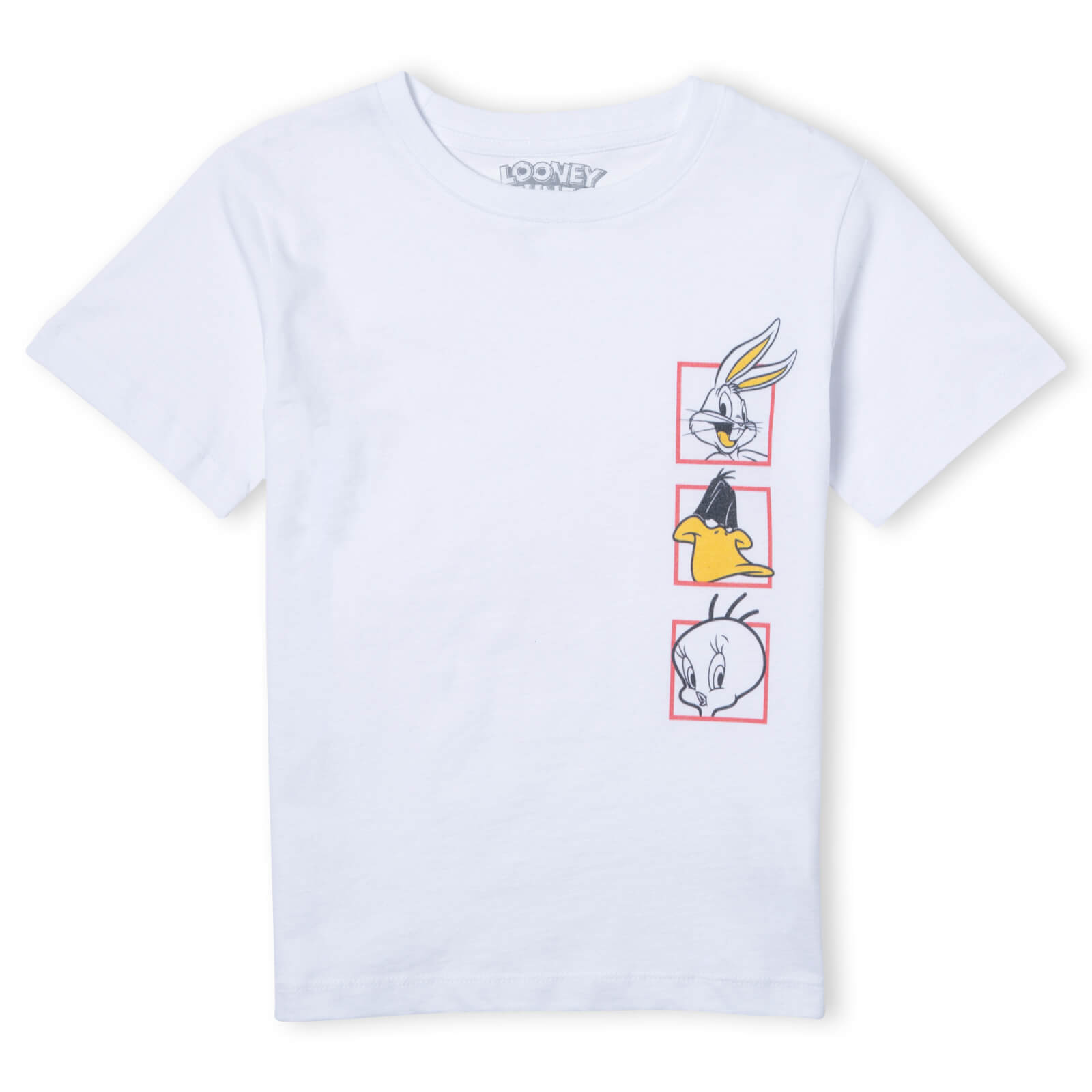 Looney Tunes Bugs Bunny, Daffy Duck, Tweety Pie Unisex T-Shirt - White - XS - White