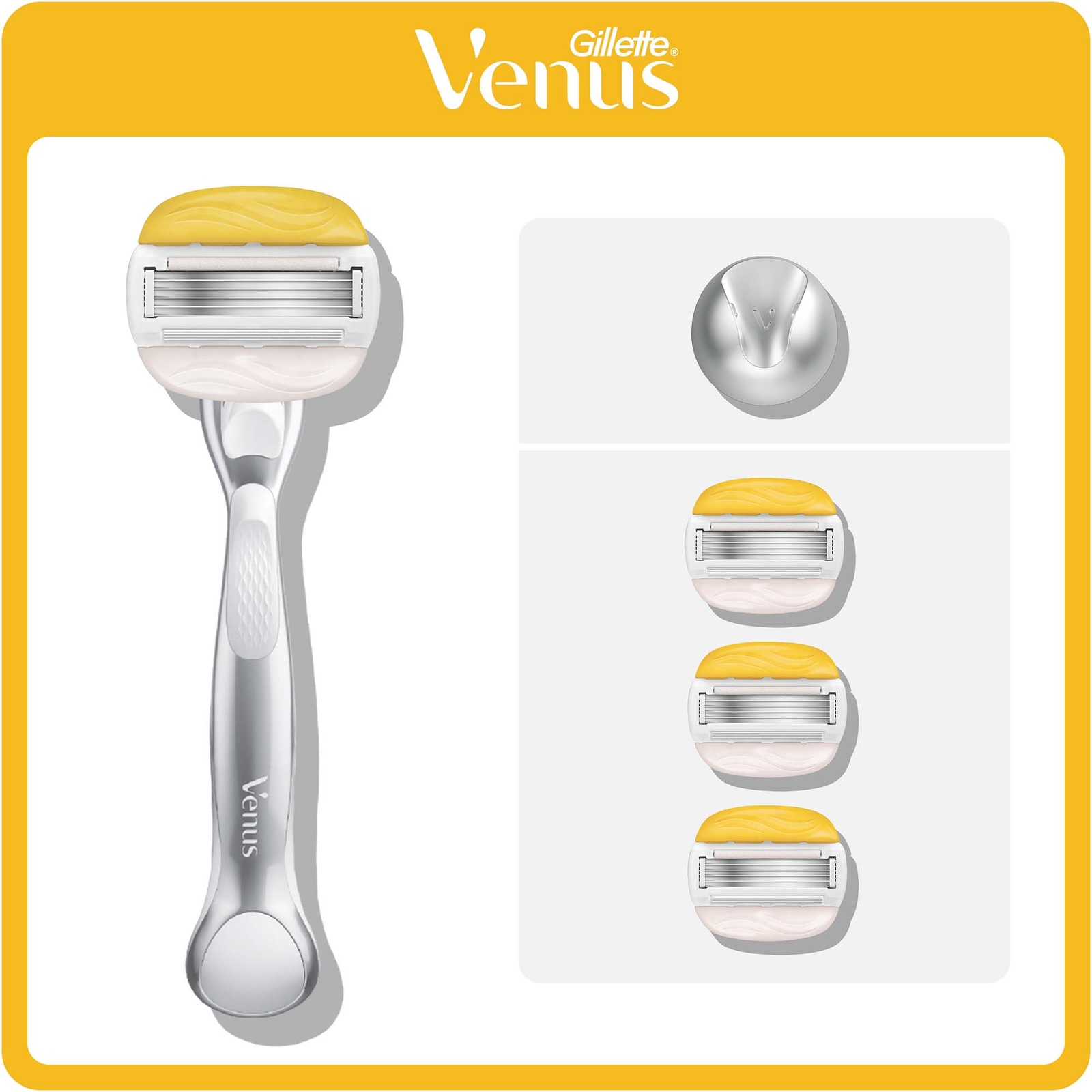 Venus Pro ComfortGlide Coconut with Olay Platinum Razor 3 Razor Blades & Shower Hanger
