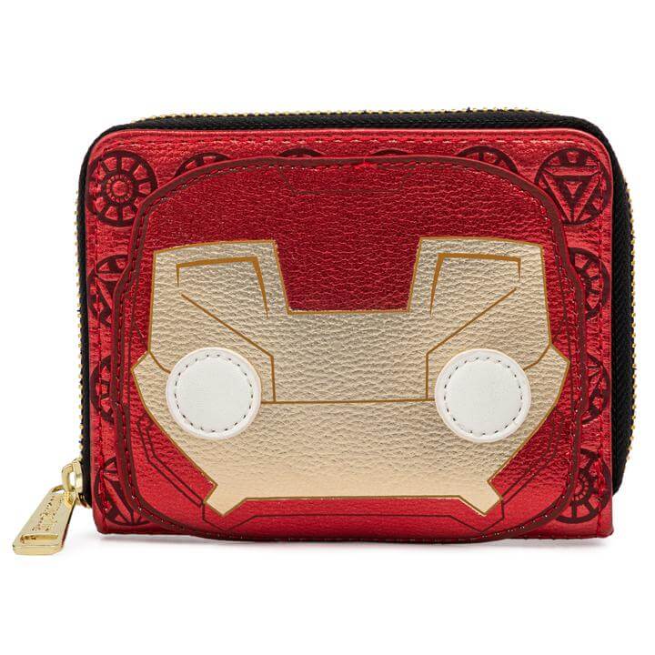 Pop By Loungefly Marvel Ironman Head Zip Around Wallet
