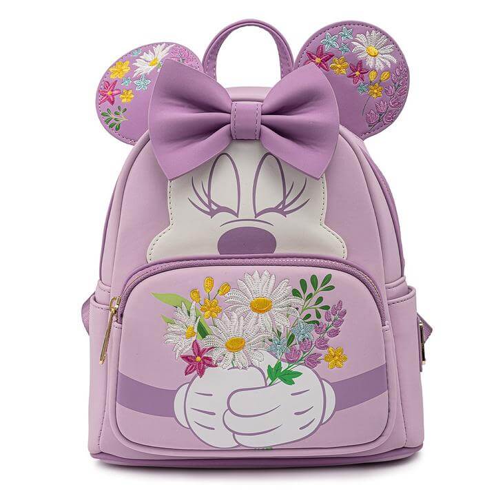 Image of Loungefly Disney Minnie Holding Flowers Mini Backpack