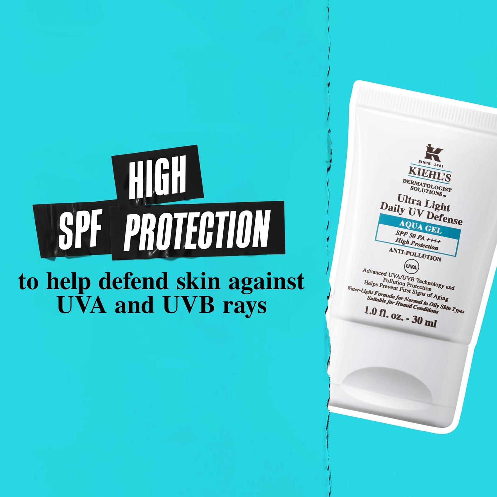 Thumbnail - Kiehl's Ultra Light Daily UV Defense Aqua Gel LSF 50 PA++++ (Verschiedene Größen) - 60ml