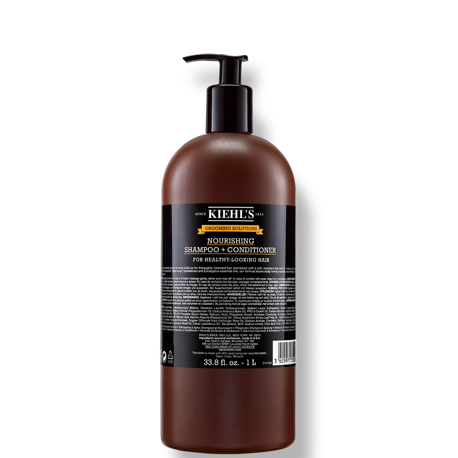 Kiehl's Grooming Solutions Nourishing Shampoo and Conditioner (Various Sizes) - 1000ml