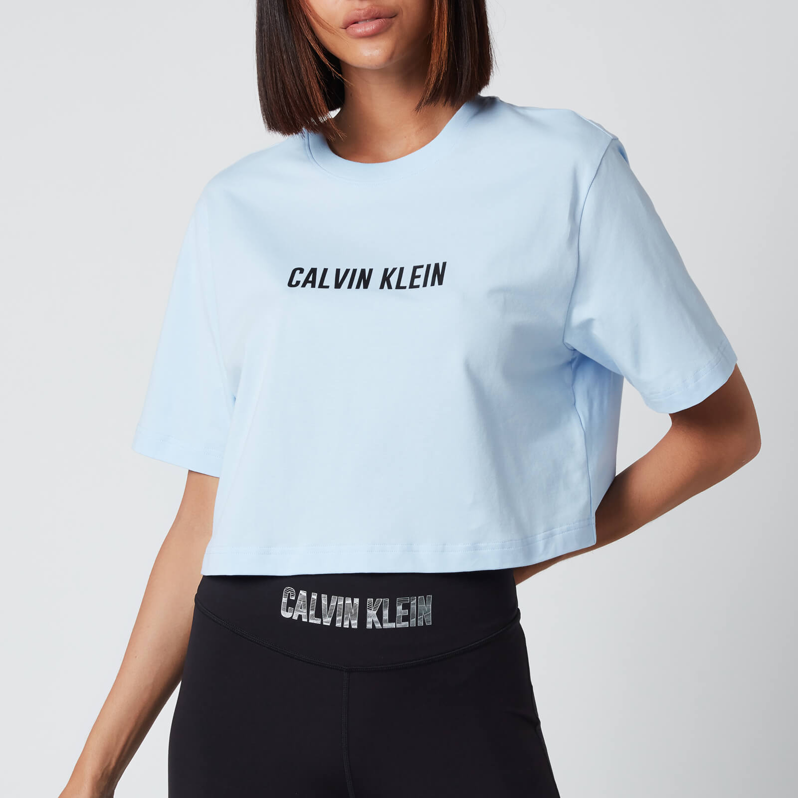 Calvin Klein Performance Women's Essentials Open Back Ss T-Shirt - Sweet Blue - XS