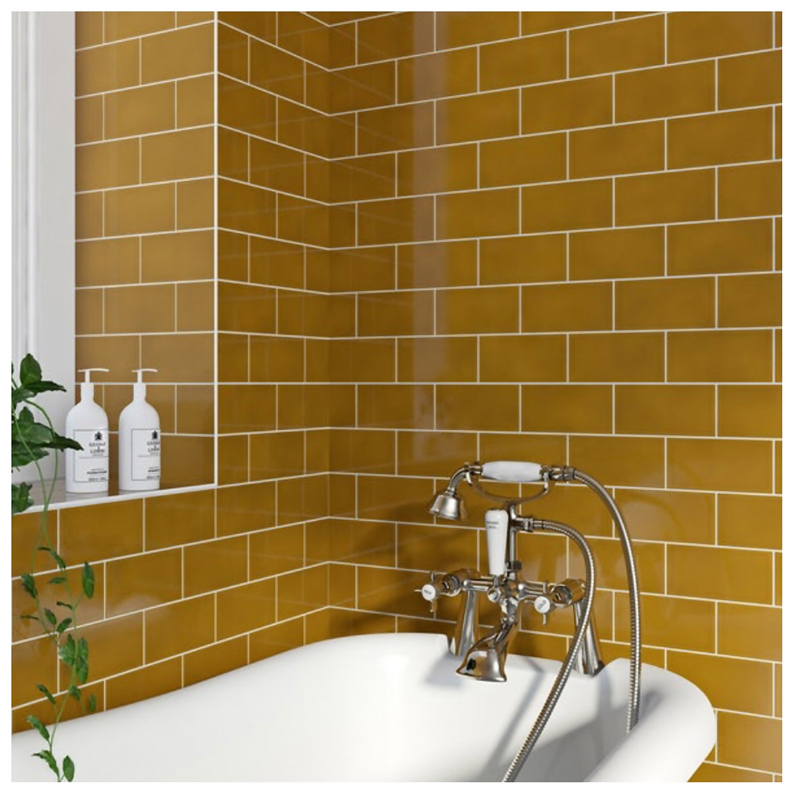 Photo of V&a Puddle Glaze Honey Wall Tile 152x76mm
