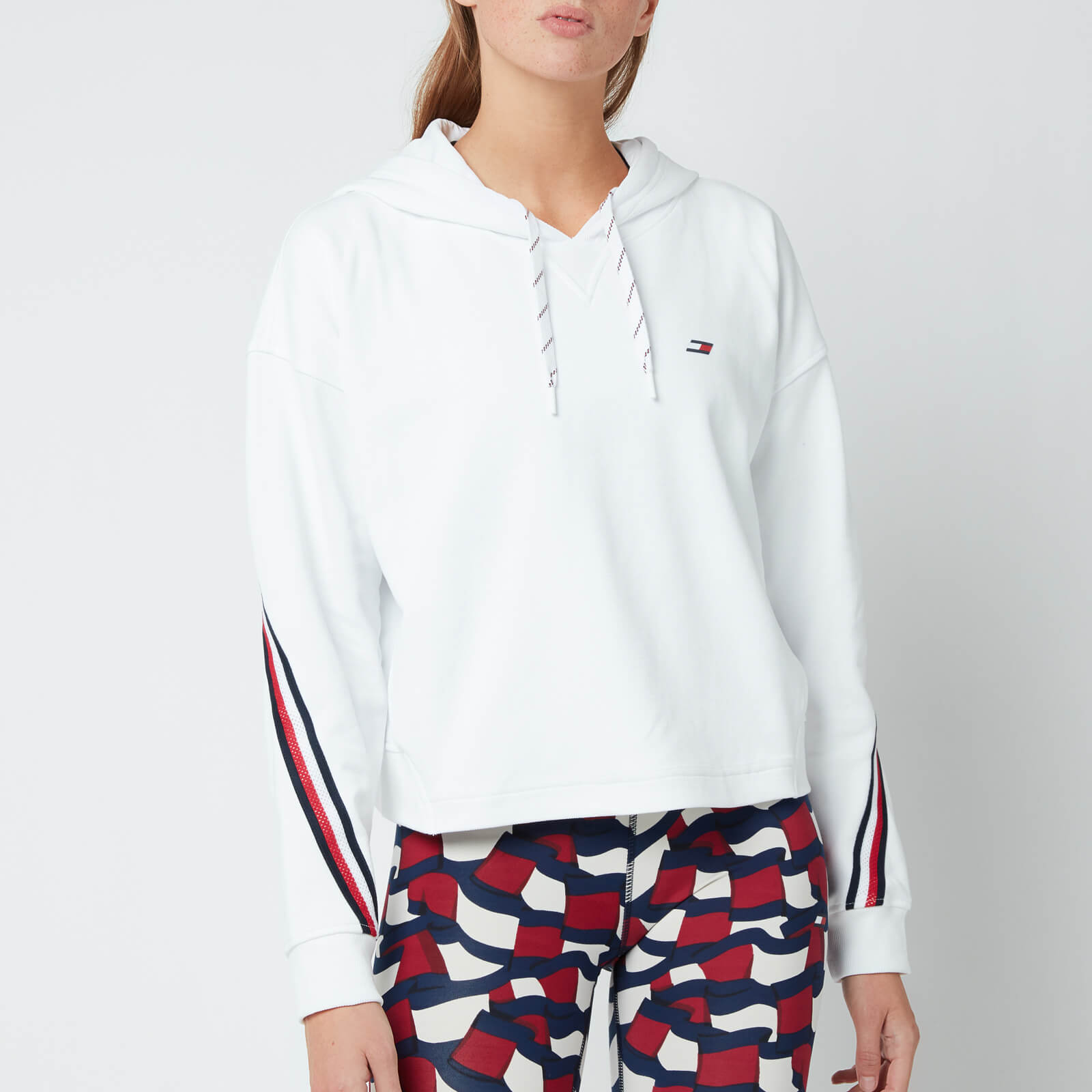 Tommy Sport Women's Relaxed Double Pique Hoodie - Th Optic White - XS