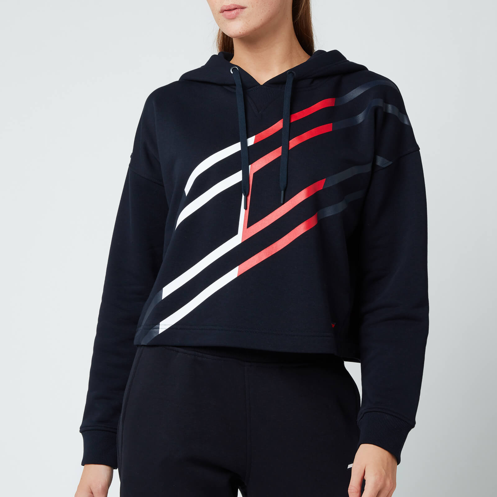 Tommy Sport Women's Relaxed Flag Graphic Hoodie - Desert Sky - XS