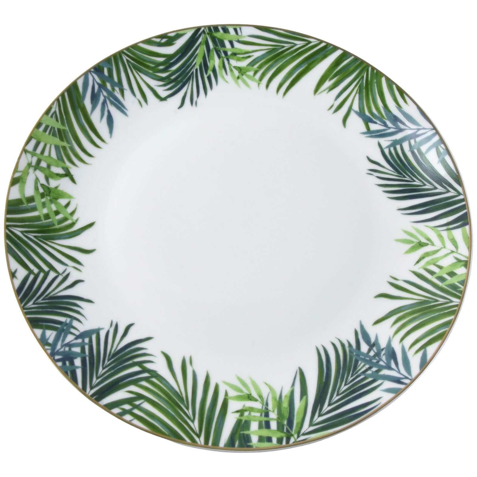 Emerald Eden Dinner Plate with Gold Rim