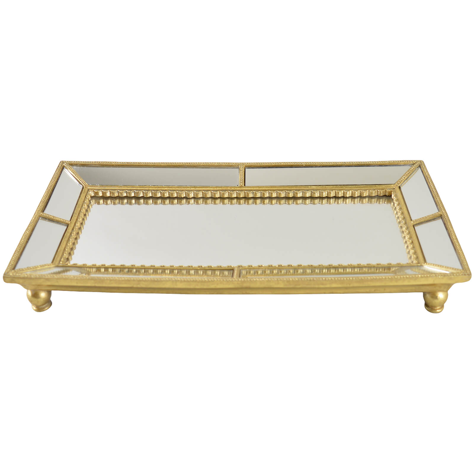 Ornate Mirrored Gold Trinket Tray