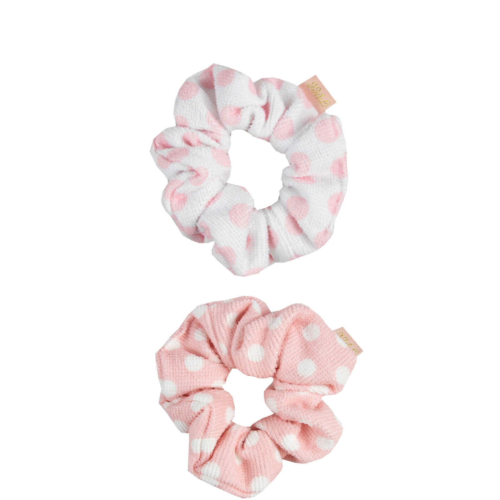 The Vintage Cosmetic Company Shower Microfibre Hair Scrunchies - Pink Polka Dot (2 Pack)