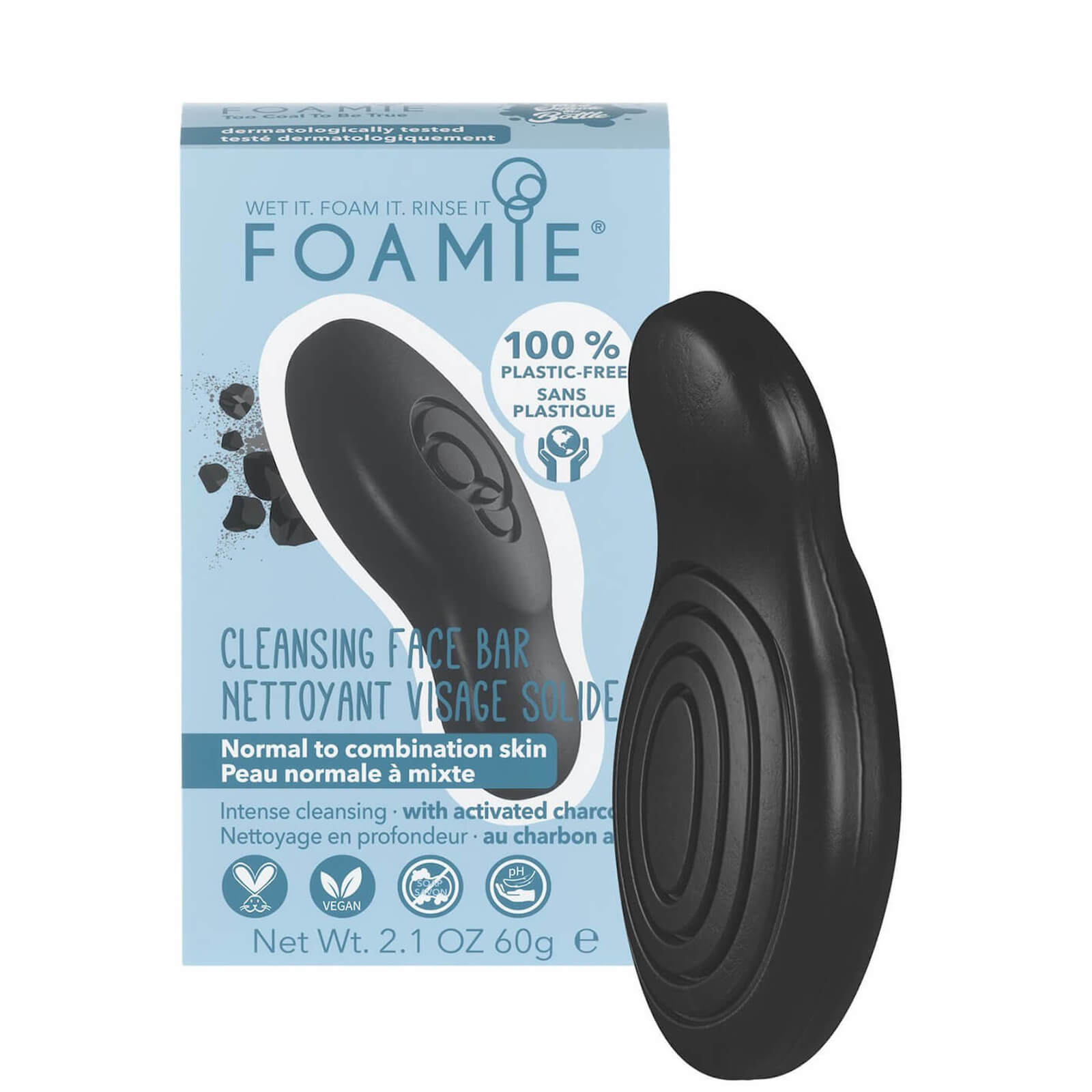 FOAMIE Face Bar - Charcoal for Normal to Combination Skin