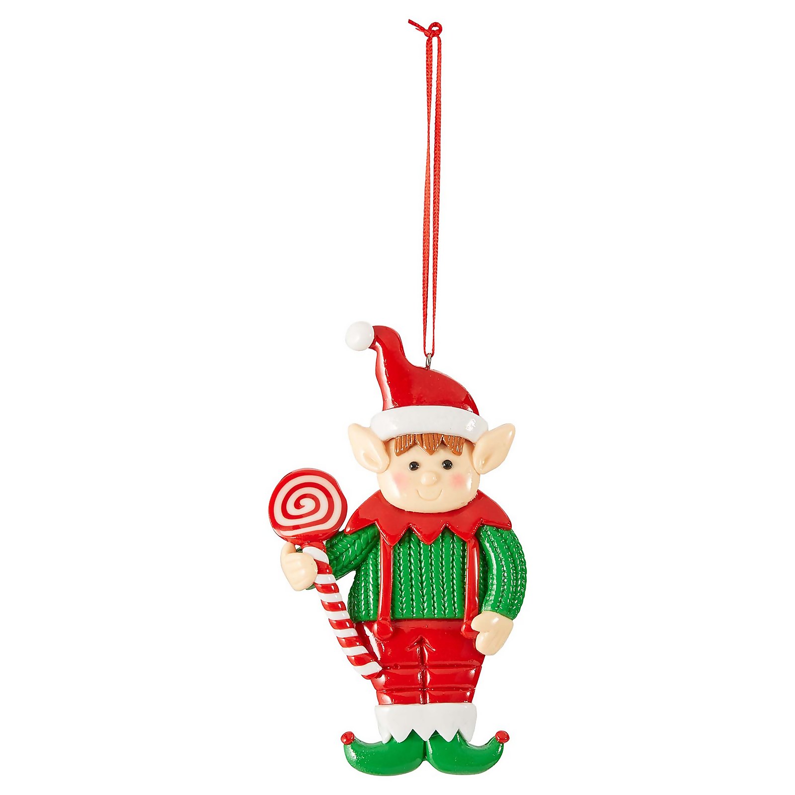 Photo of Clay Girl And Boy Elf Hanging Christmas Tree Decoration - Assortment