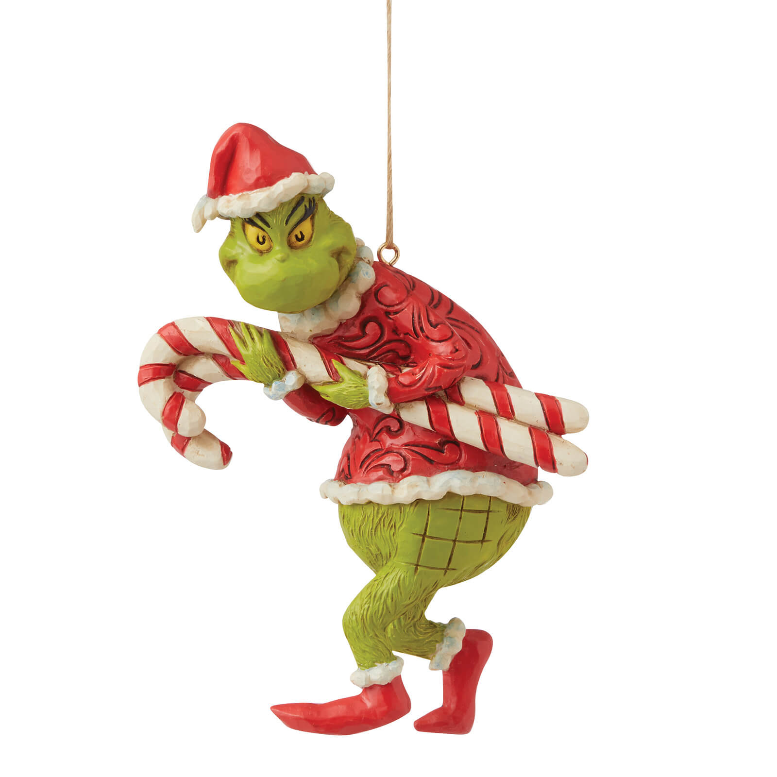 El Grinch por Jim Shore Grinch robando bastones de caramelo Ornamento colgante