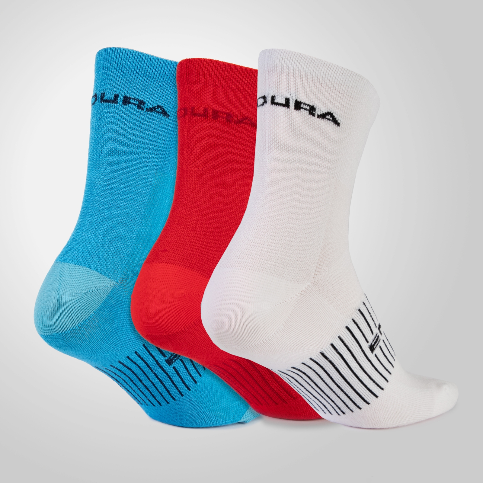 Endura COOLMAX® Stripe Socks Triple Pack - White | Extra 10% off first order.