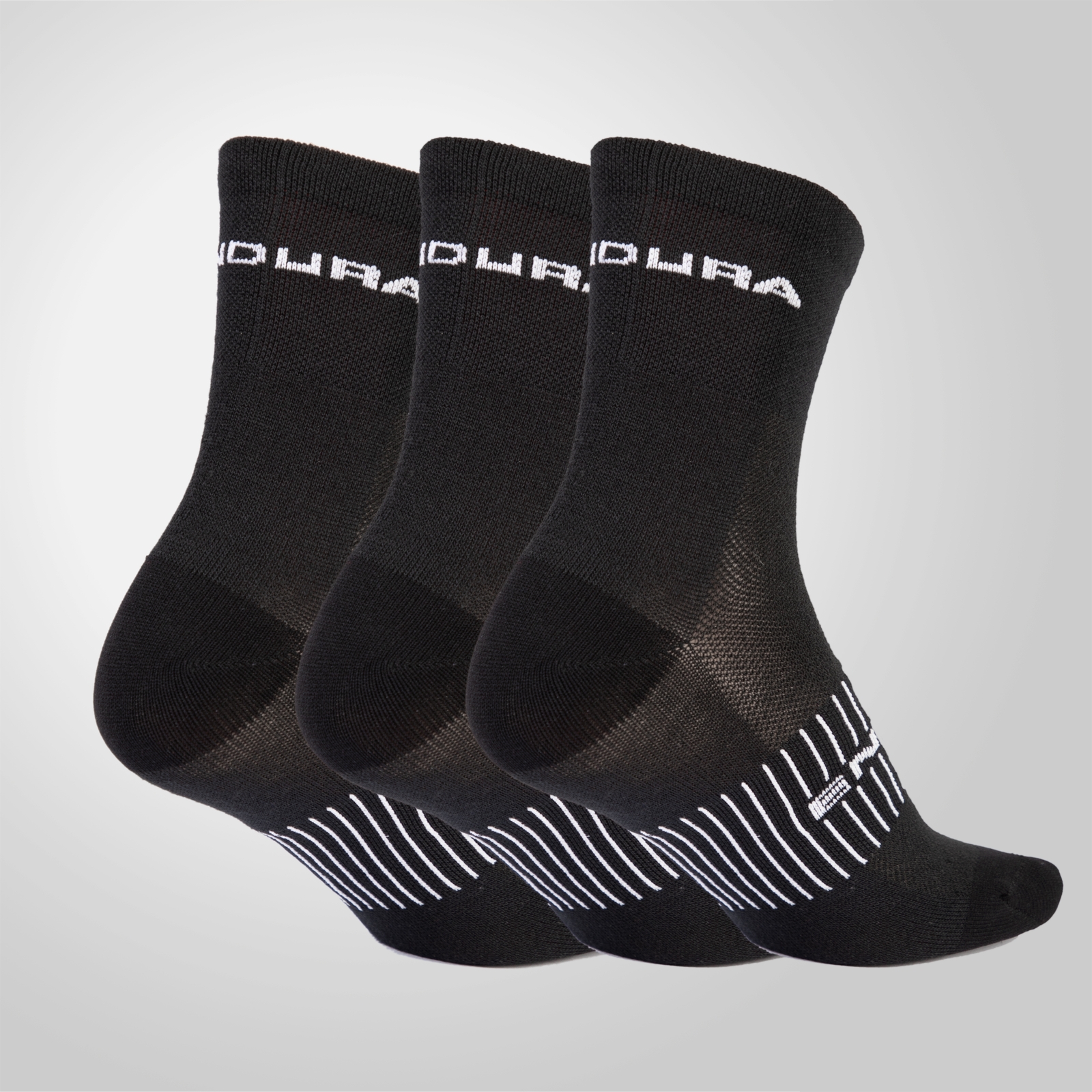 Endura COOLMAX® Stripe Socks Triple Pack - Black | Extra 10% off first order.
