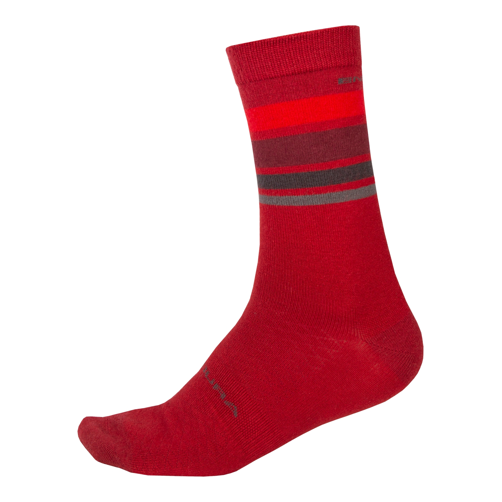 Endura Men's BaaBaa Merino Stripe Sock - Red