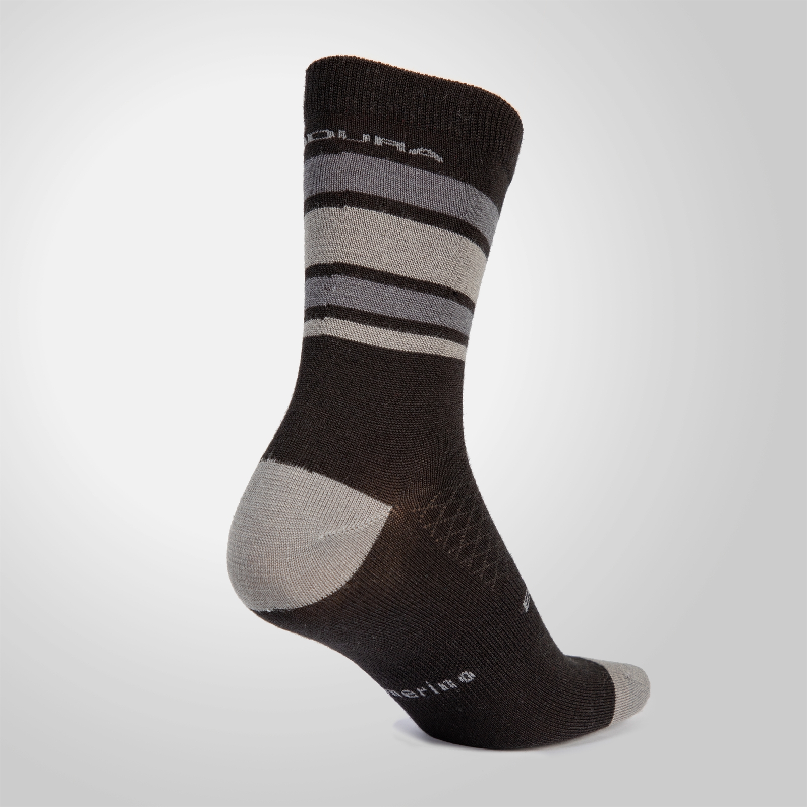 Endura Baabaa Merino Stripe Socks - Matt Black | Extra 10% off first order.