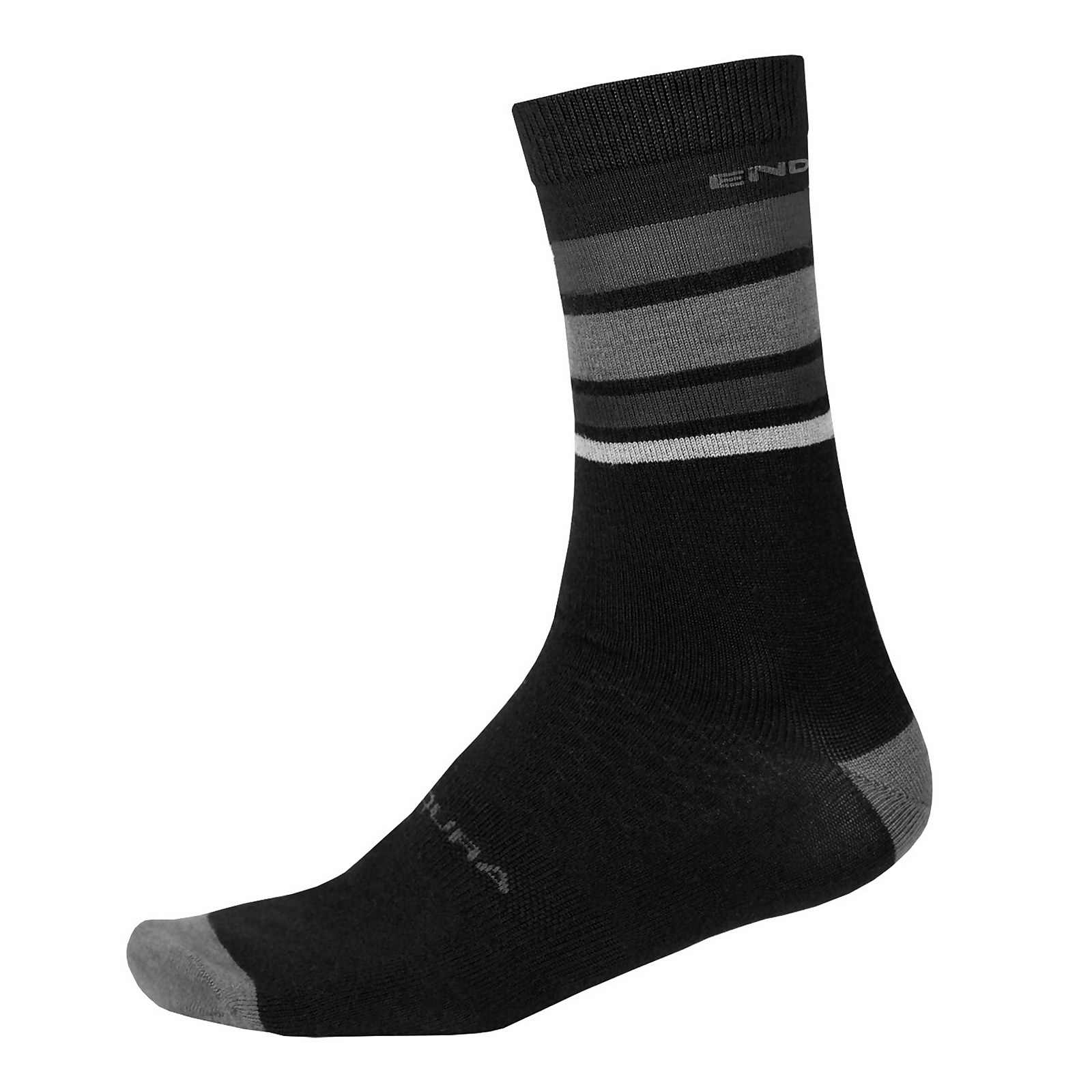 Endura Baabaa Merino Stripe Socks - Matt Black | Extra 10% off first order.