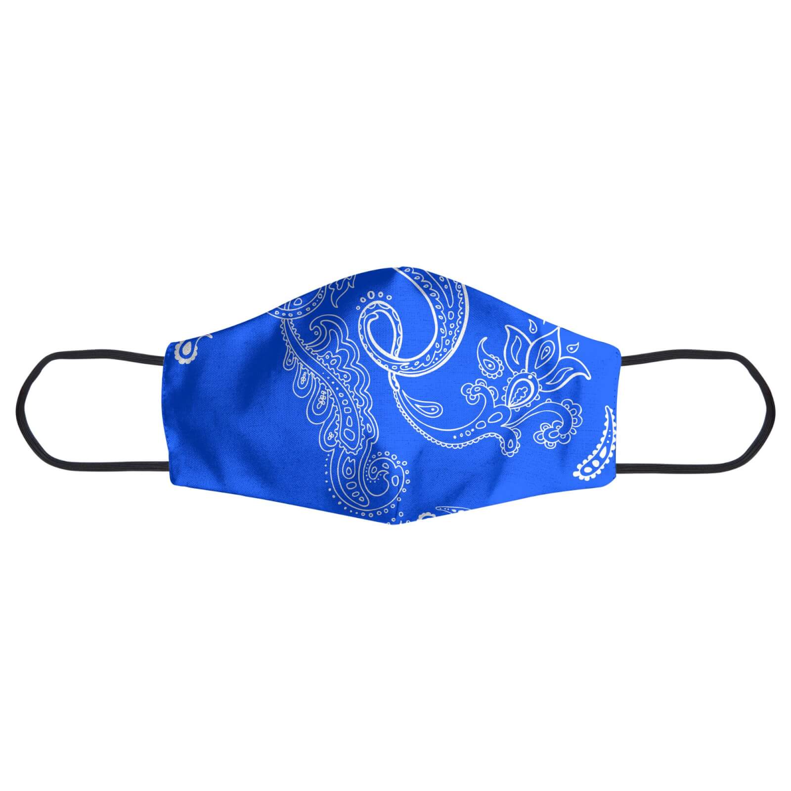 Bright Blue Paisley Face Mask - S