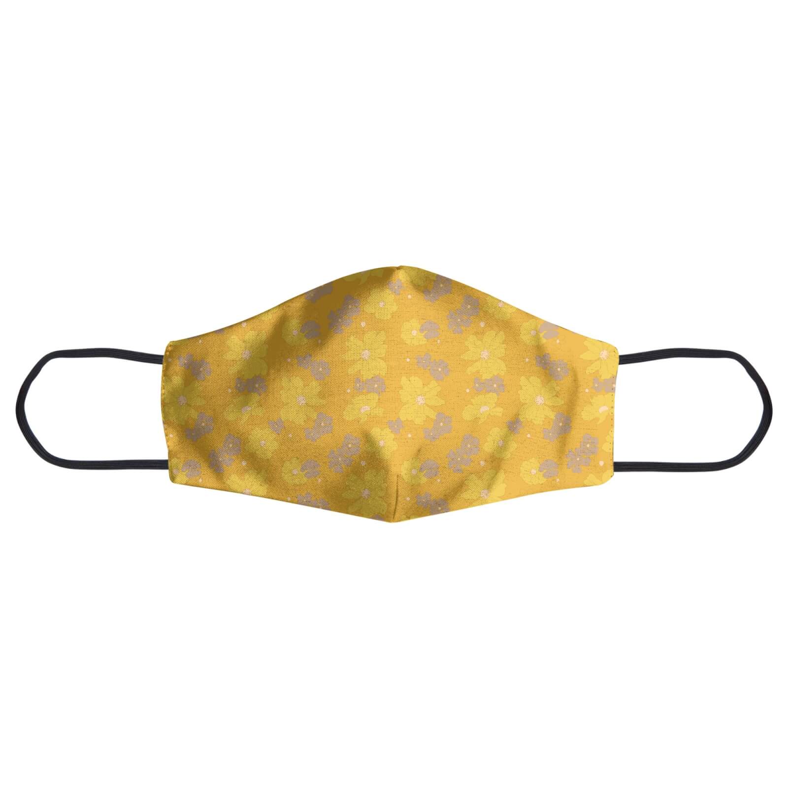 Yellow 60s Flower Face Mask - S