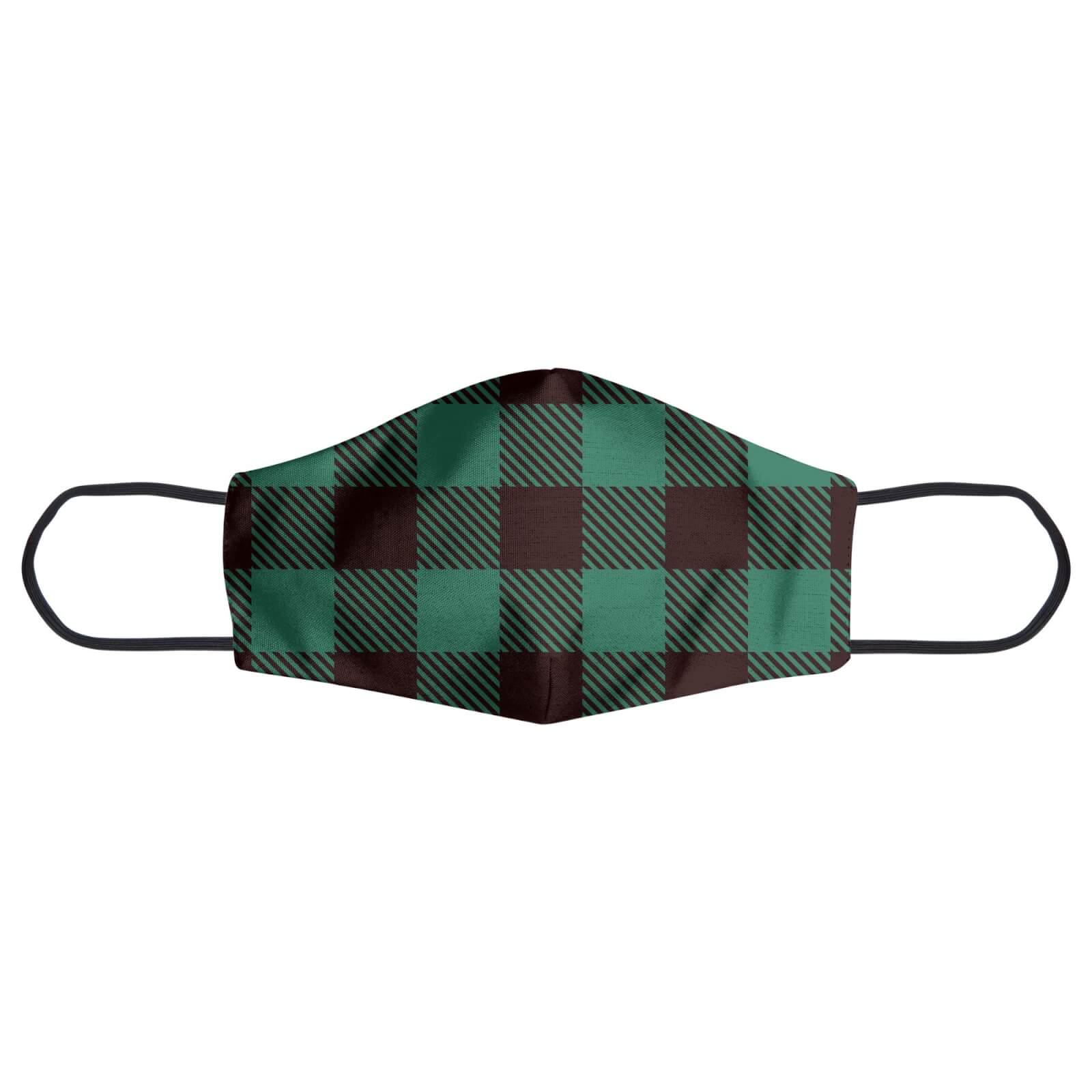 Green & Black Tartan Face Mask - L