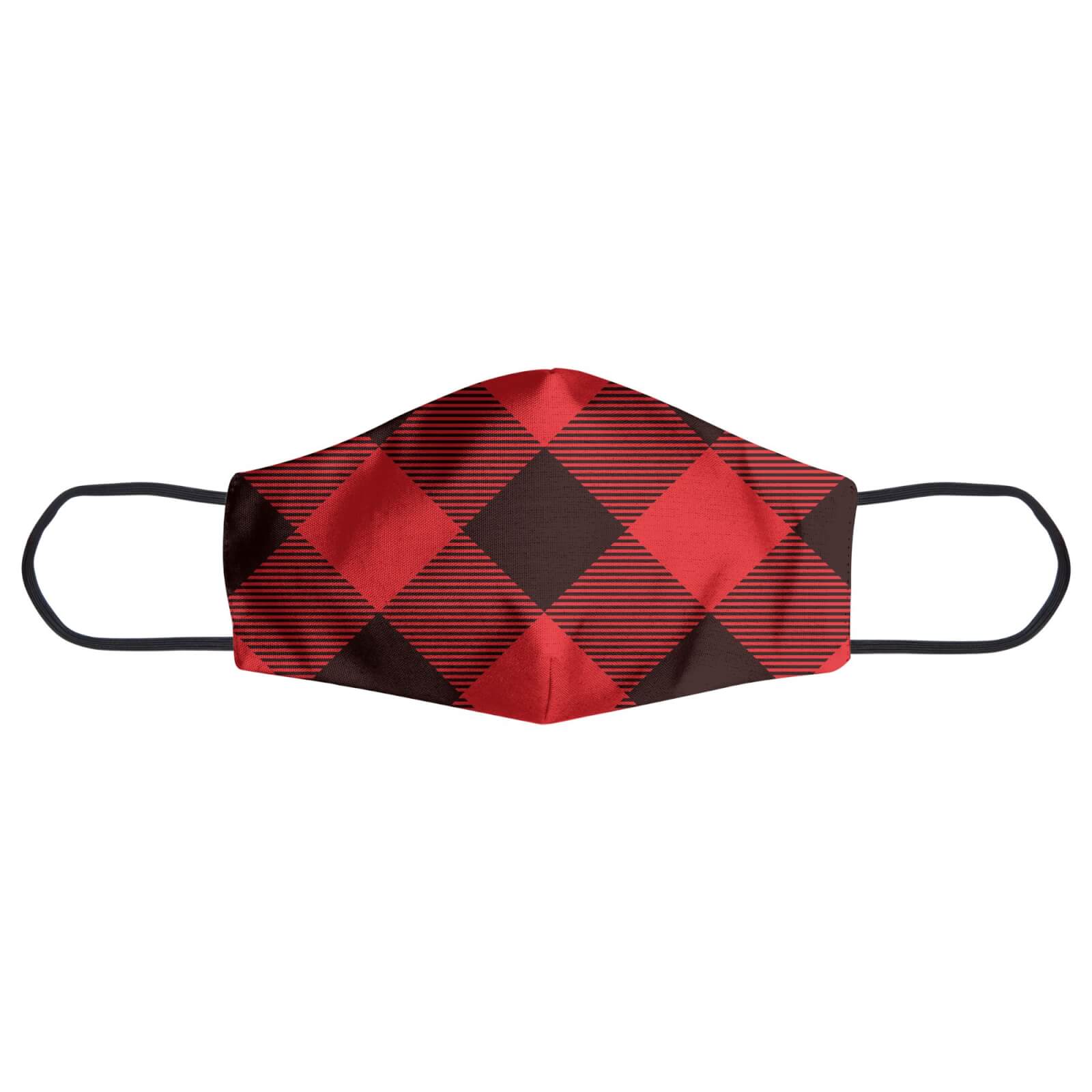Red & Black Cross Tartan Face Mask - L