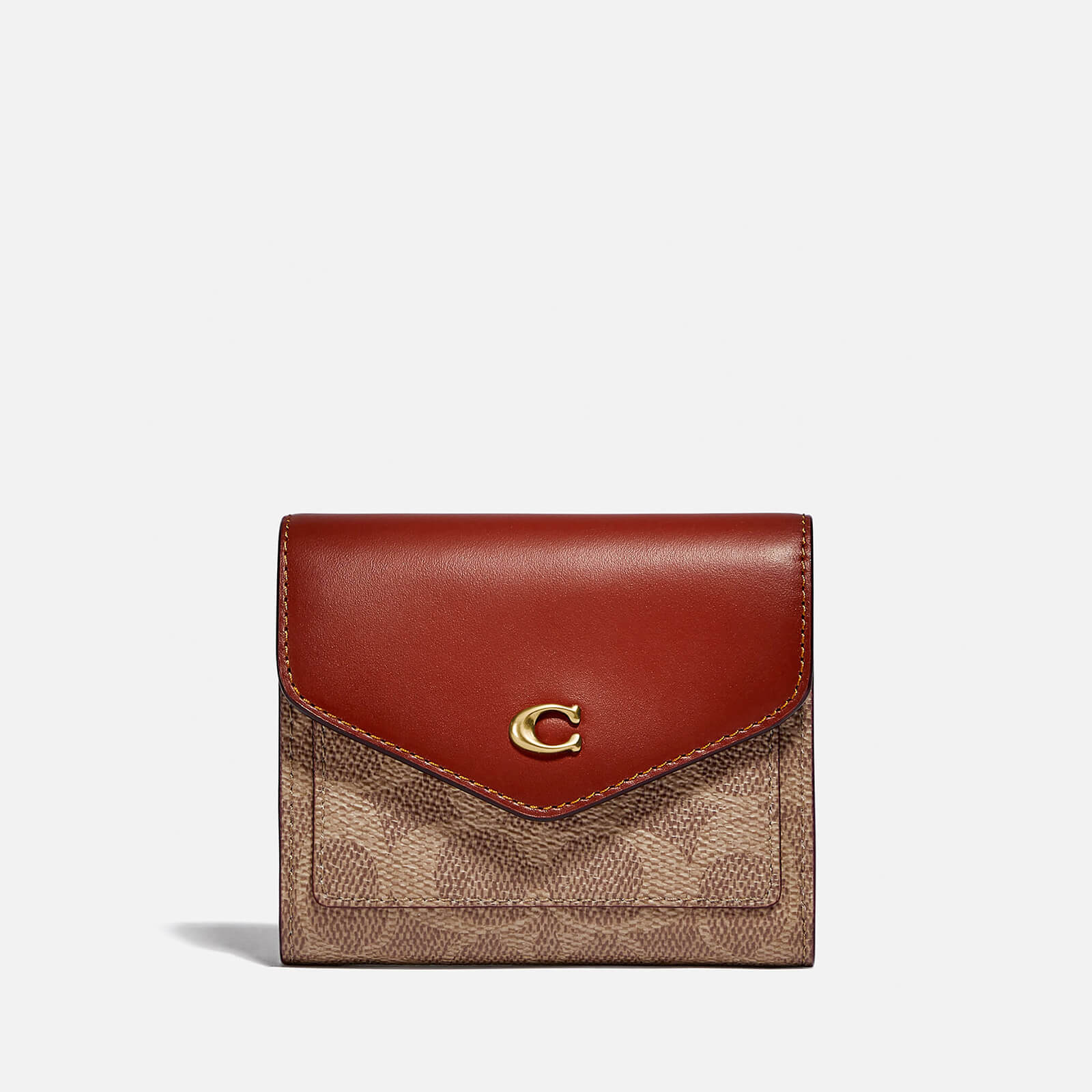 Image of Coach Women's Colorblock Coated Canvas Signature Wallet - Tan Rust