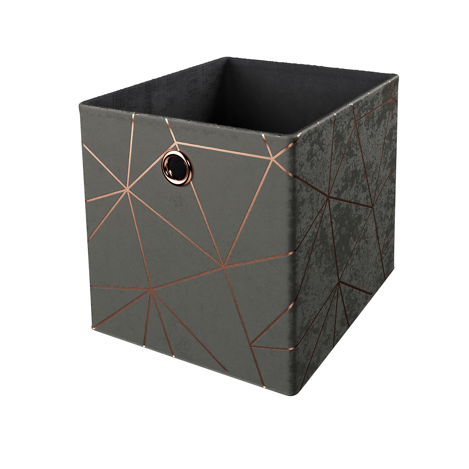 Photo of Living Elements Clever Cube Velvet Geometric Insert - Grey & Rose Gold