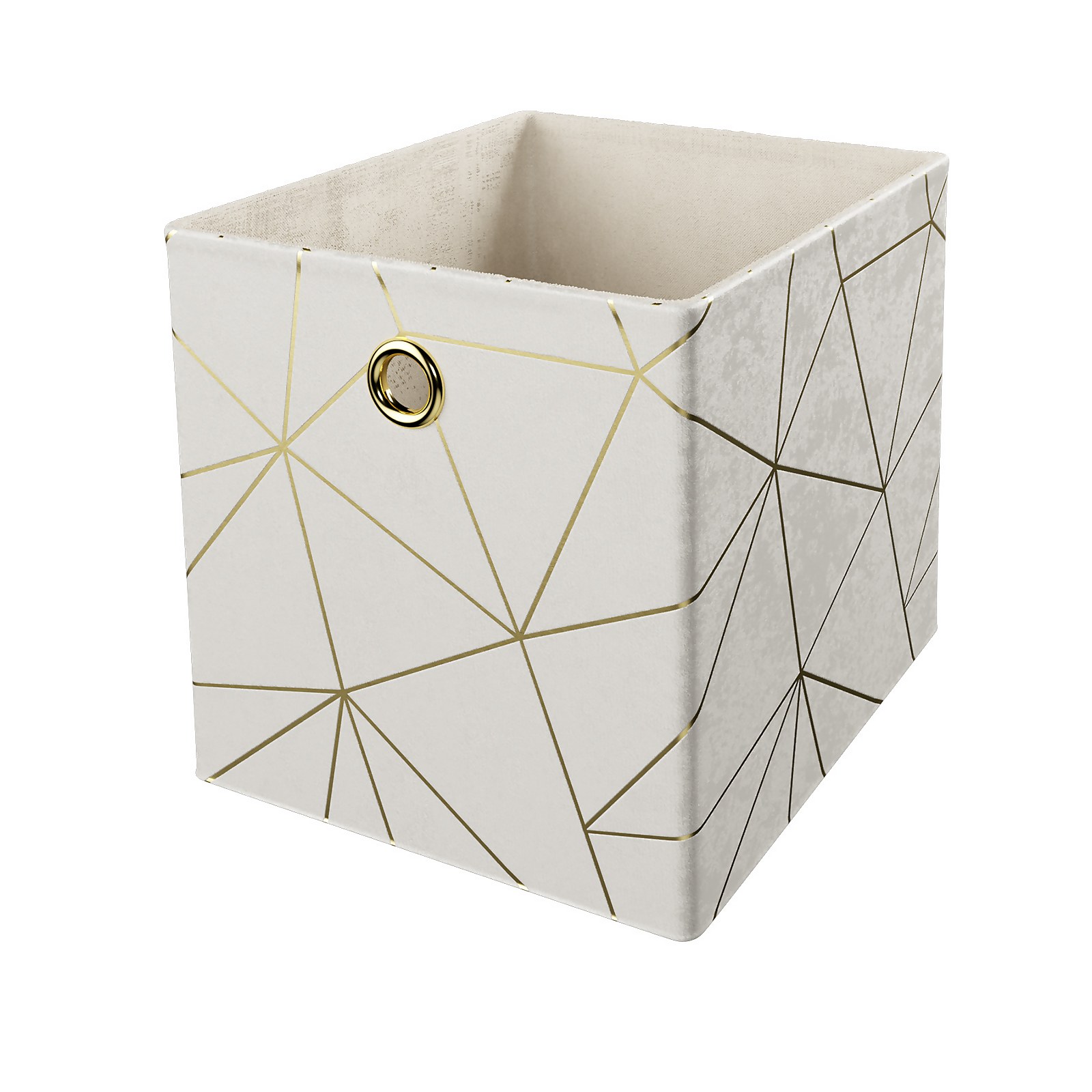 Photo of Living Elements Clever Cube Velvet Geometric Insert - Cream & Gold