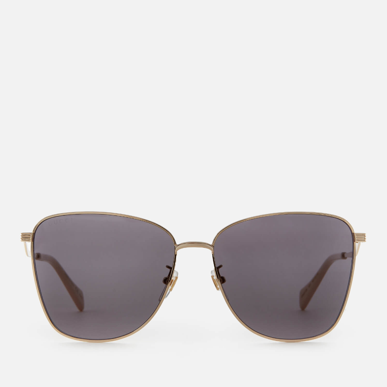 Gucci Women's Cat Eye Metal Frame Wave Sunglasses - Gold/Grey