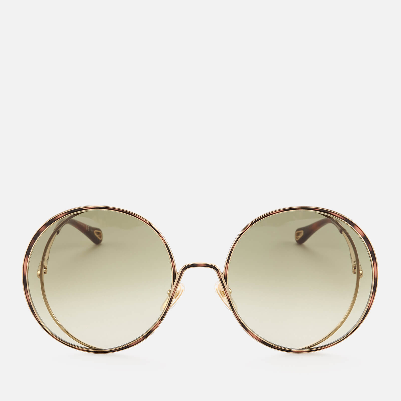 Chloé Women's Hannah Round Sunglasses - Gold/Green