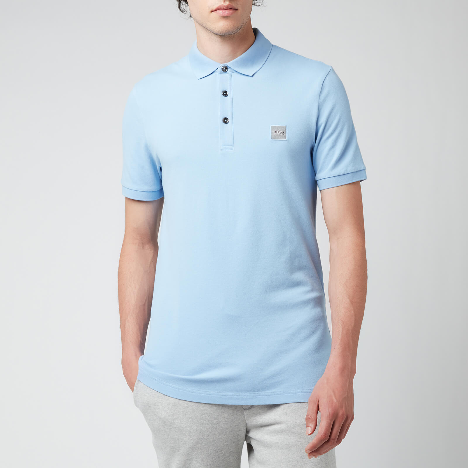BOSS Casual Men's Washed Pique Polo Shirt - Open Blue - S