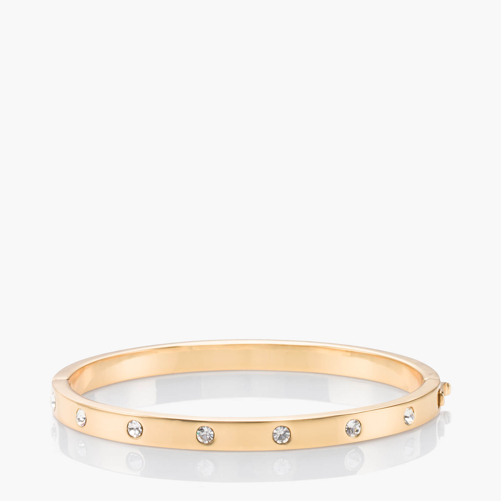 Image of Kate Spade New York Women's Metal Stone Hinged Bangle - Clear/Gold