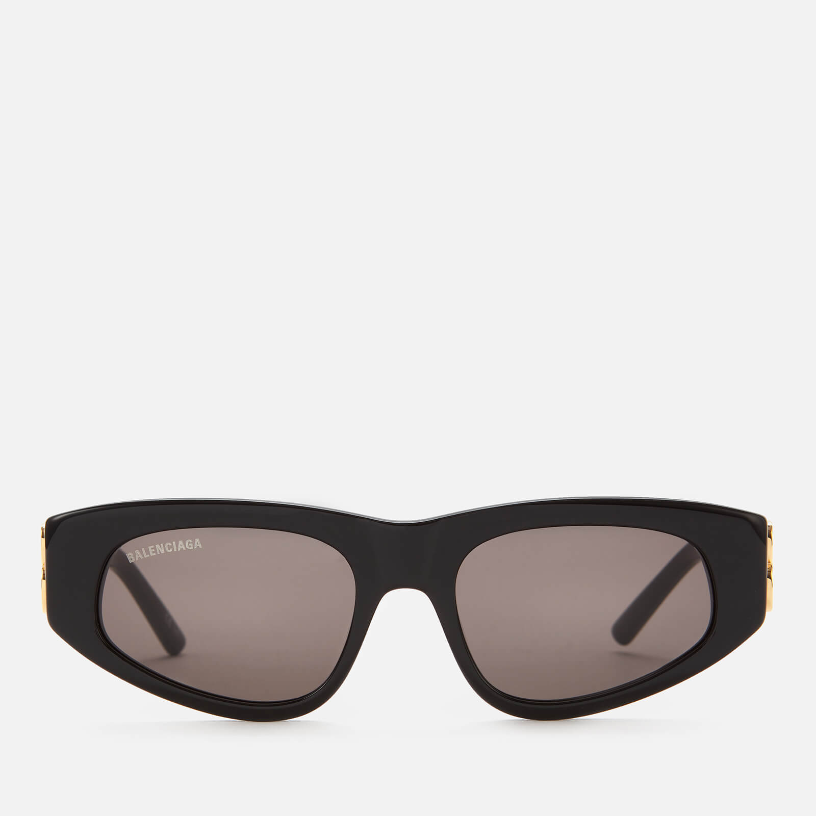 Balenciaga Women's Bb Logo Oval Acetate Sunglasses - Black/Gold