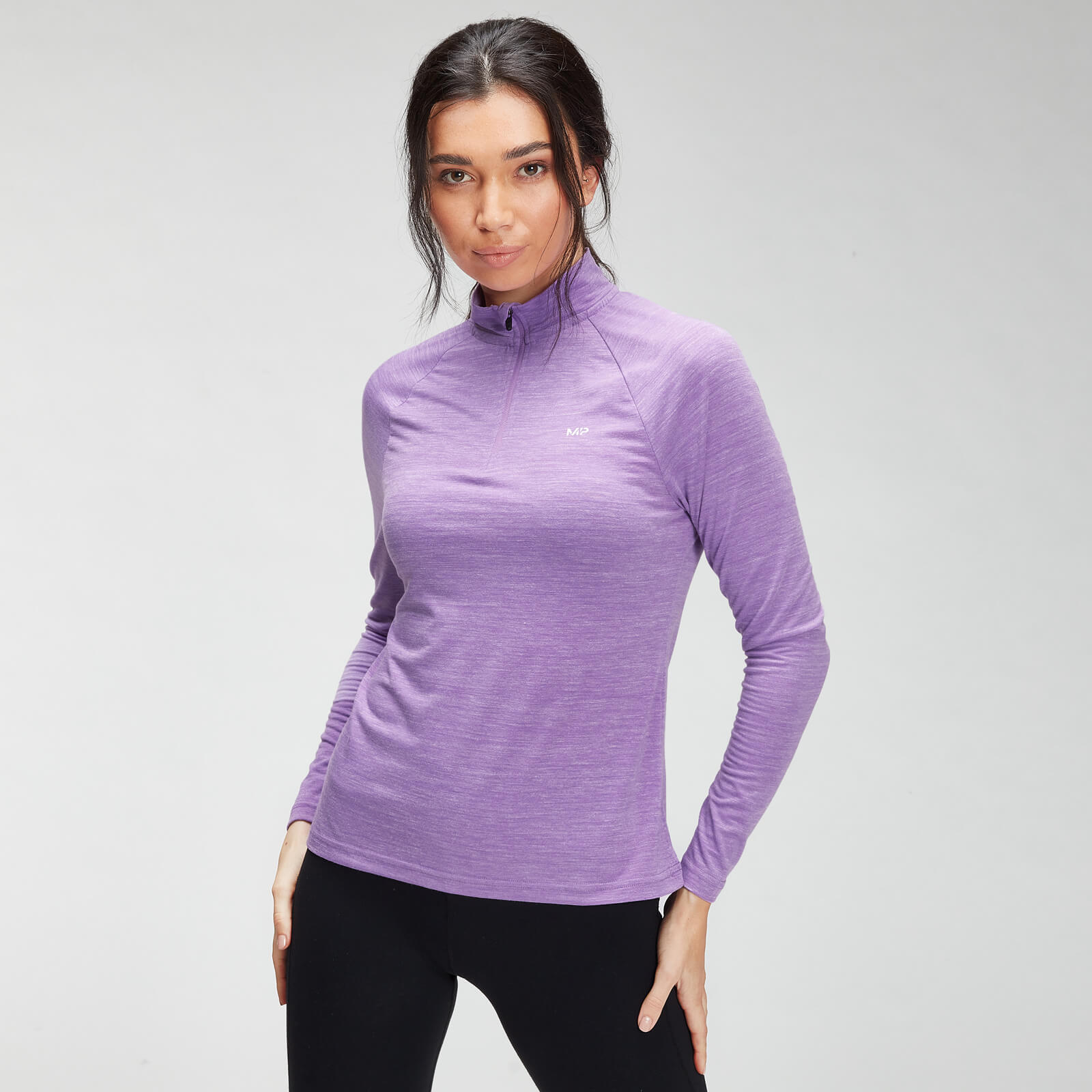 MP Women's Performance Training 1/4 Zip Top - Deep Lilac Marl with White Fleck - XS