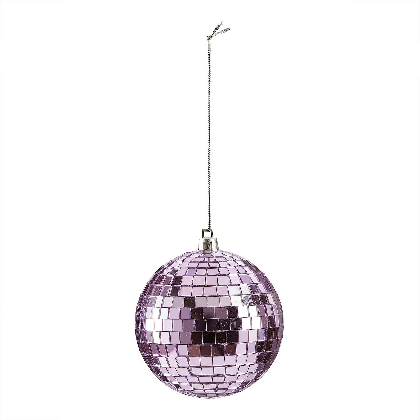 Photo of Lilac Mirrored Glass Christmas Tree Bauble