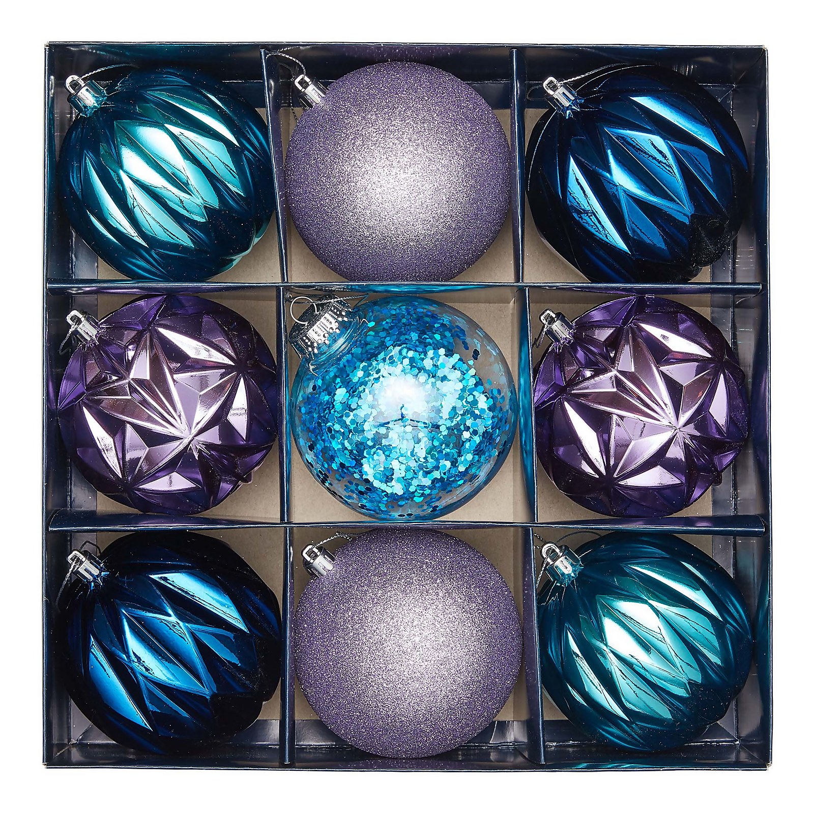 Photo of Midnight Magic Shatterproof Christmas Tree Baubles - 9 Pack