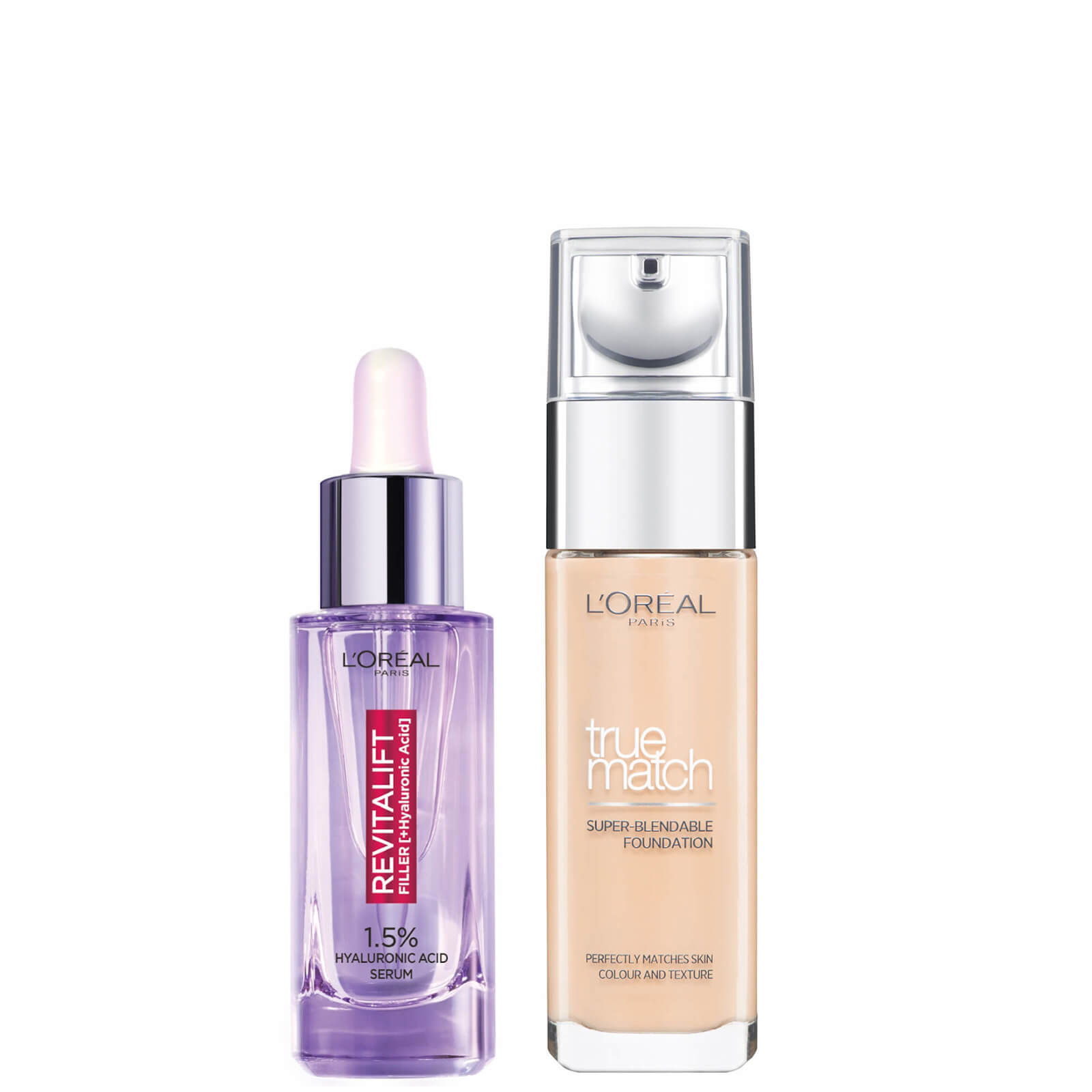 L’Oreal Paris Hyaluronic Acid Filler Serum and True Match Hyaluronic Acid Foundation Duo (Various Shades) - 3C Rose Beige
