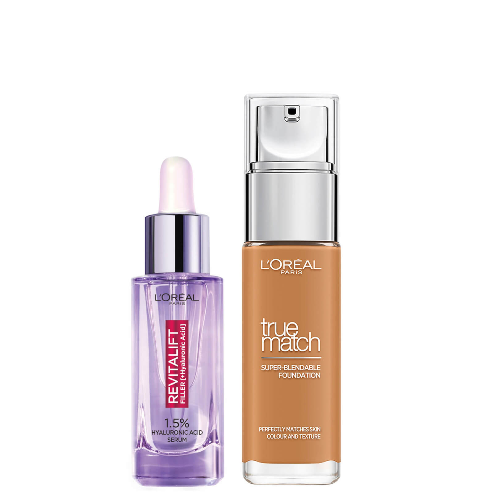 L’Oreal Paris Hyaluronic Acid Filler Serum and True Match Hyaluronic Acid Foundation Duo (Various Shades) - 7.5W Golden Chestnut