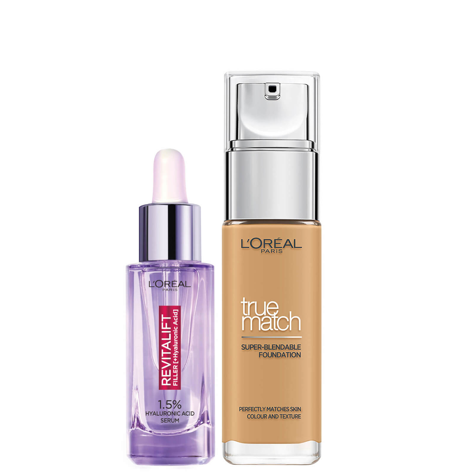 Photos - Foundation & Concealer LOreal L’Oreal Paris Hyaluronic Acid Filler Serum and True Match Hyaluronic Acid 